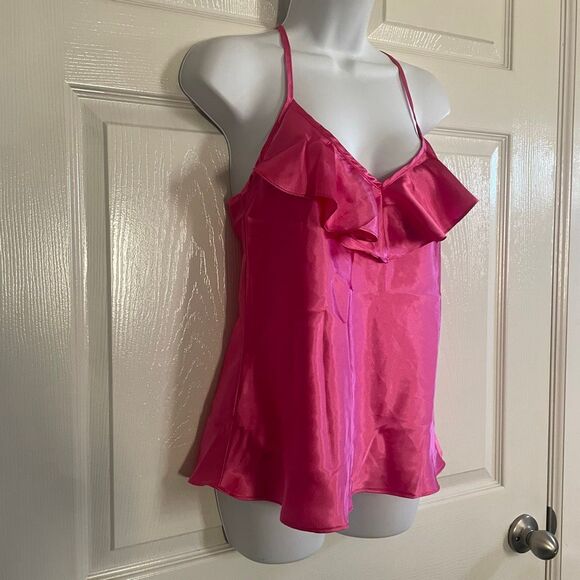 In Bloom Small Pajama Set Silky Pink Tank Top Shorts - Picture 6 of 8